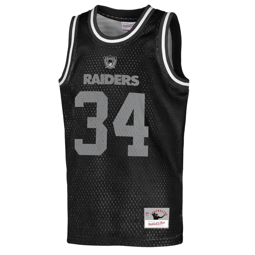 Youth Mitchell & Ness Las Vegas Raiders Bo Jackson Black Retired Player NFL Basketball Fashion NFL Jersey