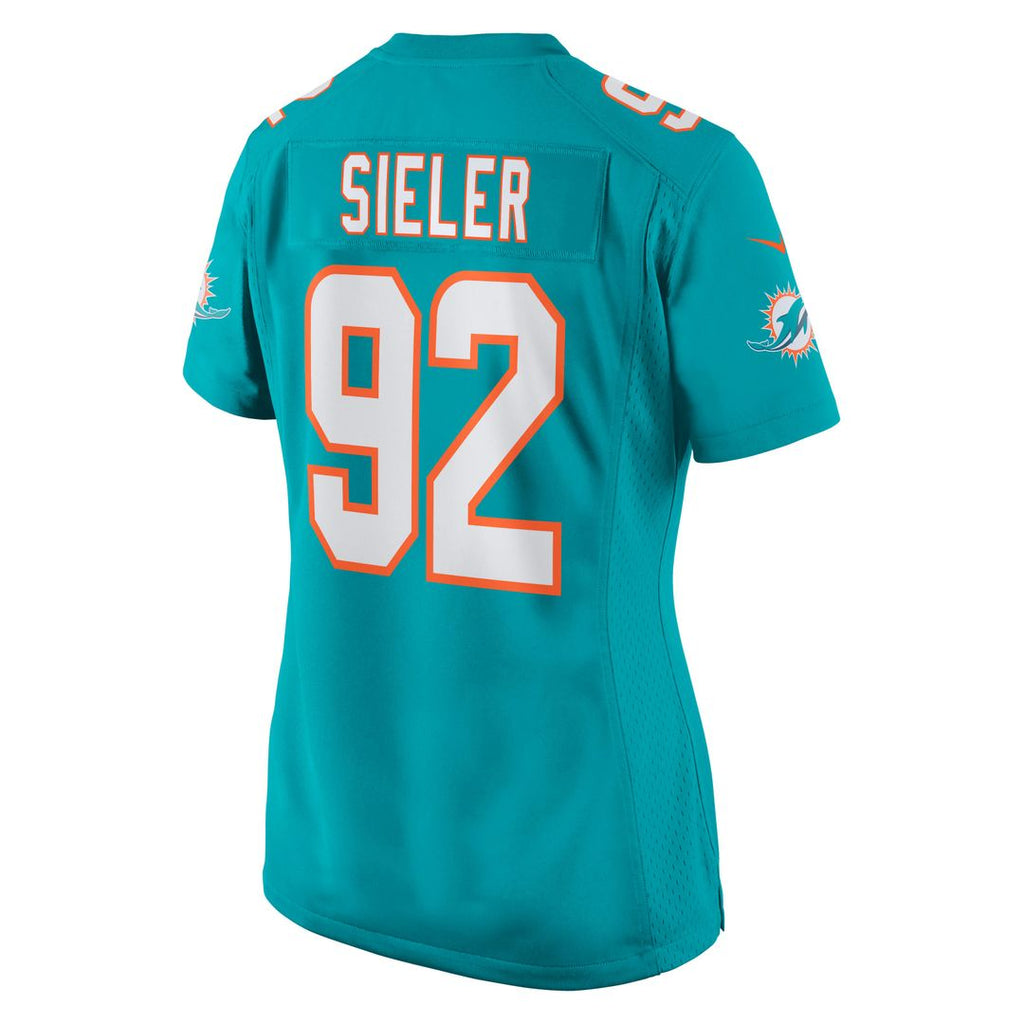 Women's Nike Miami Dolphins Zach Sieler Aqua Game NFL Jersey