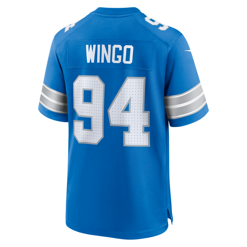 Men's Nike Detroit Lions Mekhi Wingo Blue Team Game NFL Jersey