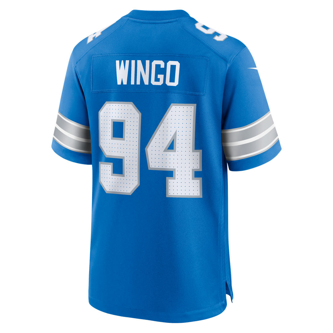 Men's Nike Detroit Lions Mekhi Wingo Blue Team Game NFL Jersey