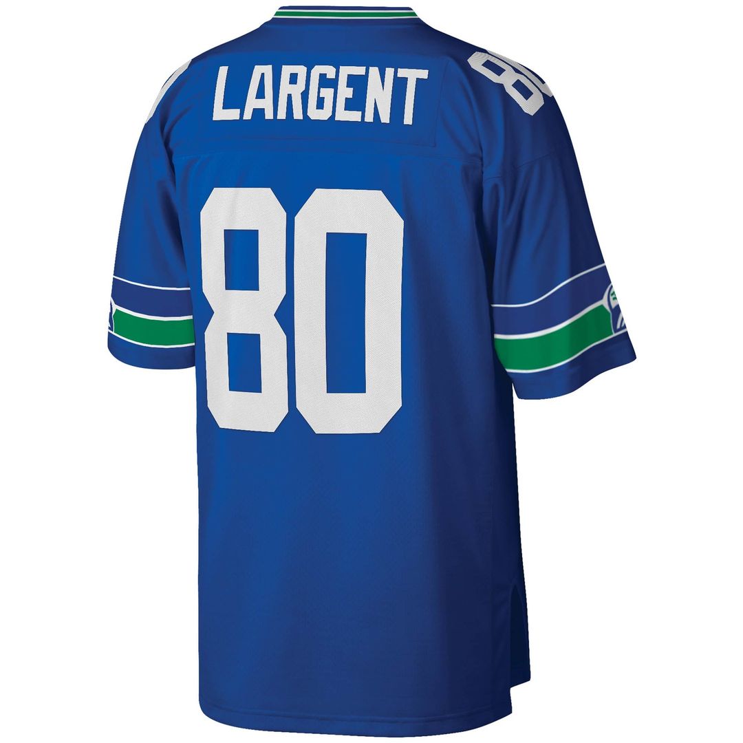 Men's Mitchell & Ness Seattle Seahawks Steve Largent Royal Legacy Replica NFL Jersey