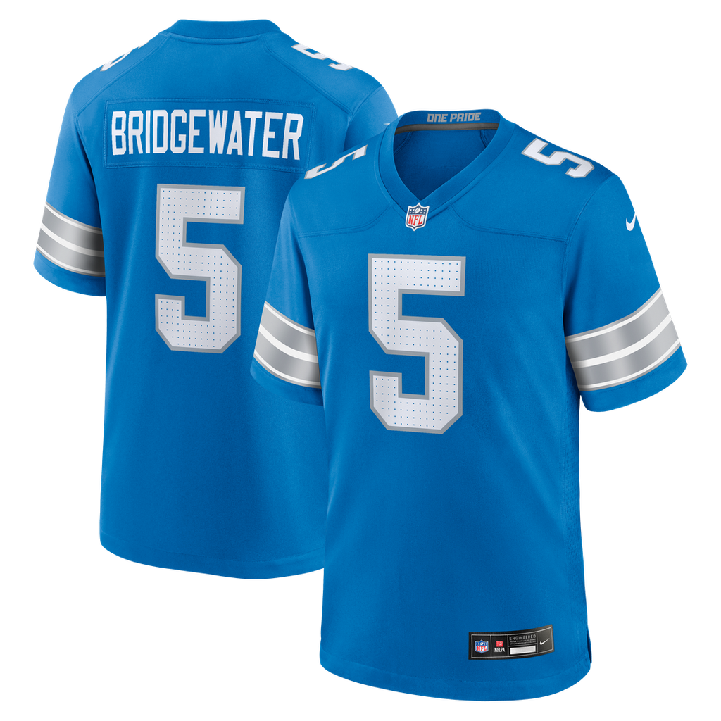 Men's Nike Detroit Lions Teddy Bridgewater Blue Team Game NFL Jersey