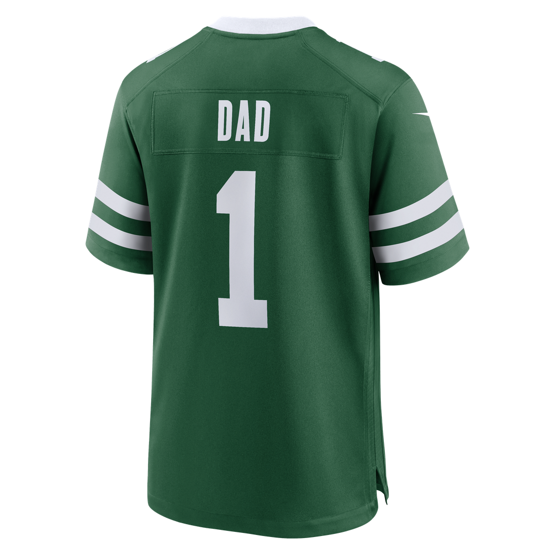 Men's Nike New York Jets Legacy Green #1 Dad Game NFL Jersey