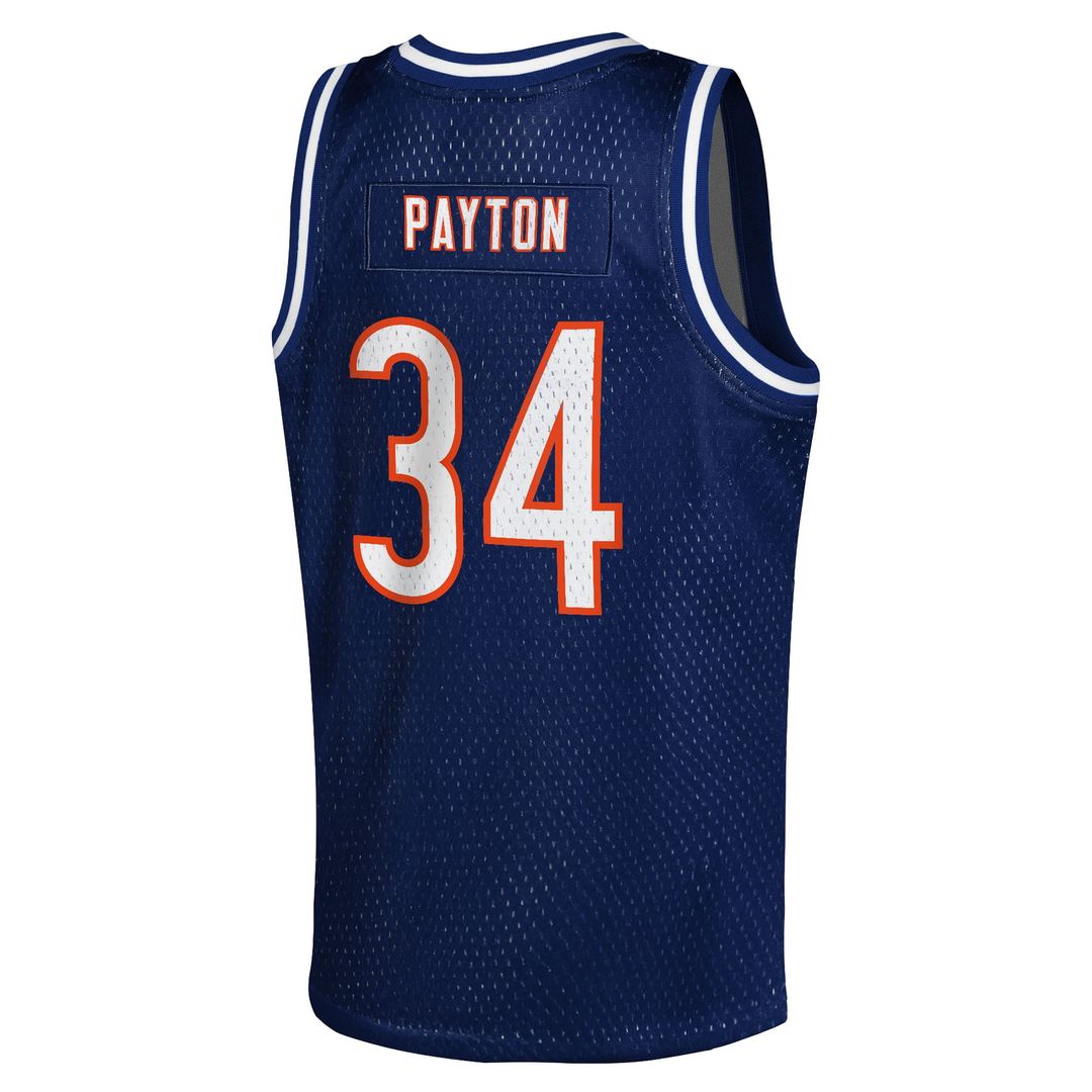 Youth Mitchell & Ness Chicago Bears Walter Payton Navy Retired Player NFL Basketball Fashion NFL Jersey