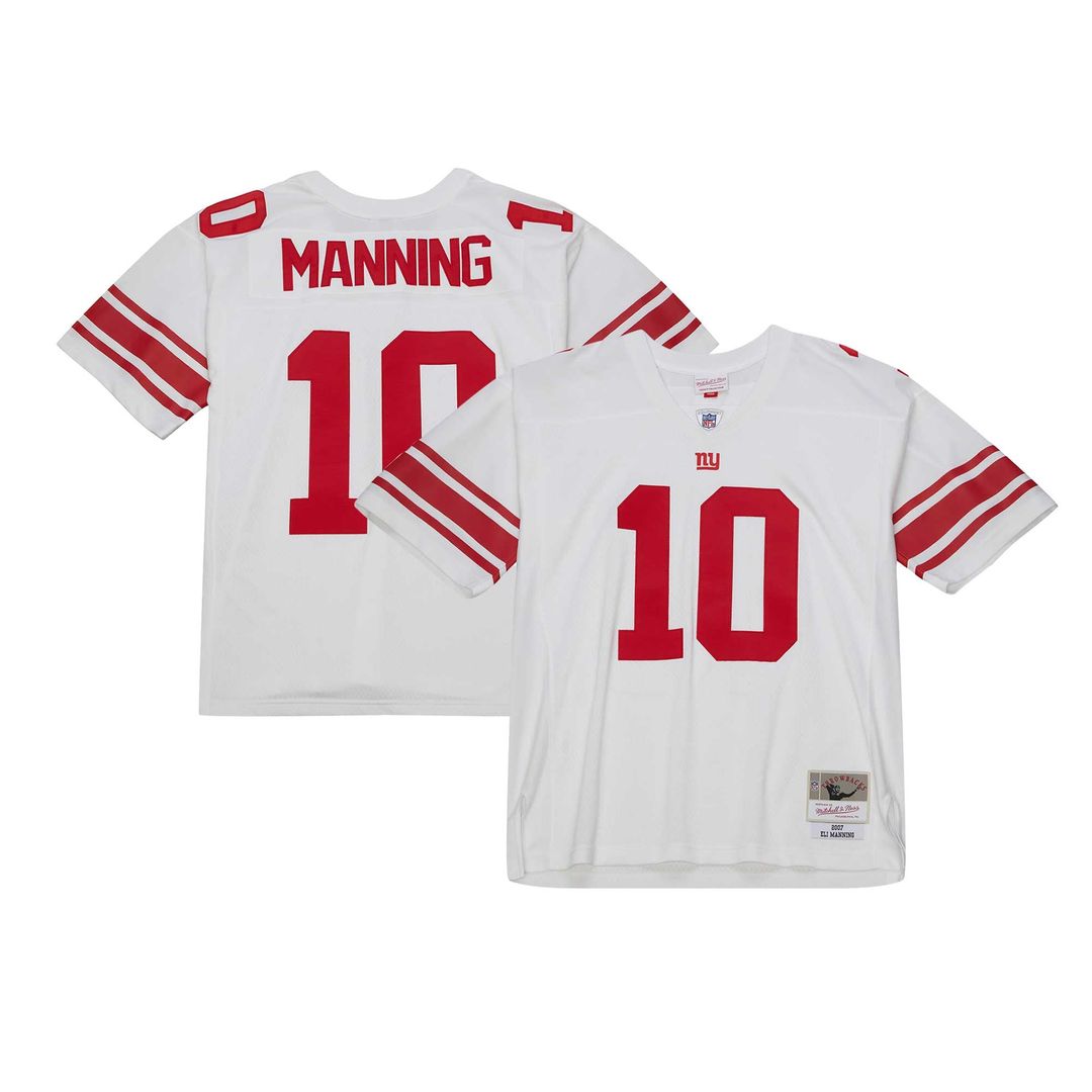 Men's Mitchell & Ness New York Giants Eli Manning White Legacy Replica NFL Jersey