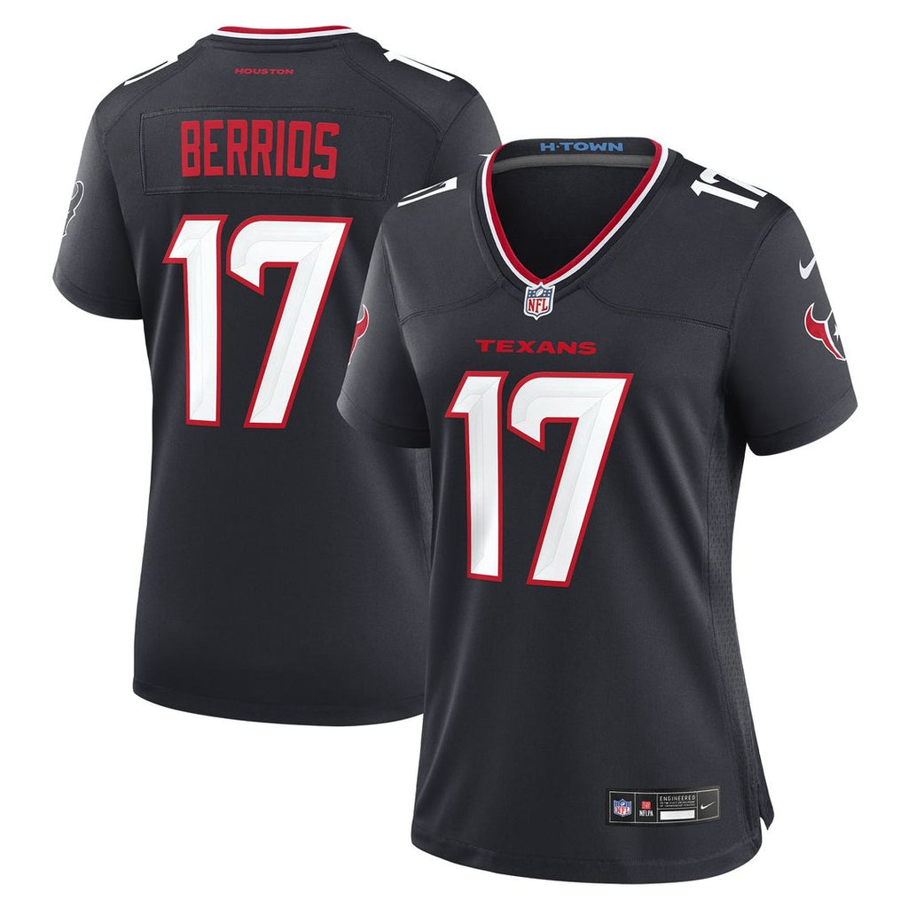 Women's Nike Houston Texans Braxton Berrios Navy Team Game NFL Jersey