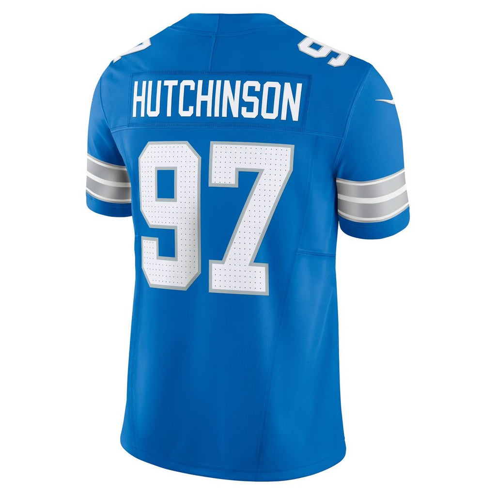 Men's Nike Detroit Lions Aidan Hutchinson Blue Team Vapor F.U.S.E. Limited NFL Jersey
