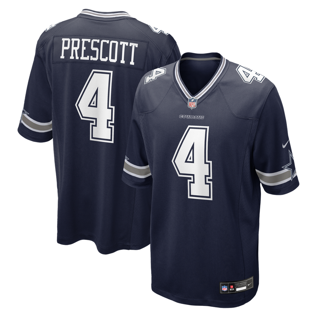 Men's Nike Dallas Cowboys Dak Prescott Navy Game Team NFL Jersey