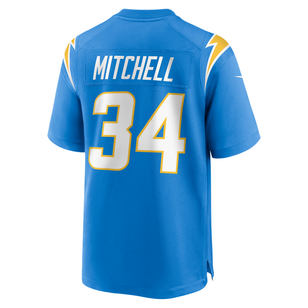 Men's Nike Los Angeles Chargers Keaton Mitchell Powder Blue Team Game NFL Jersey