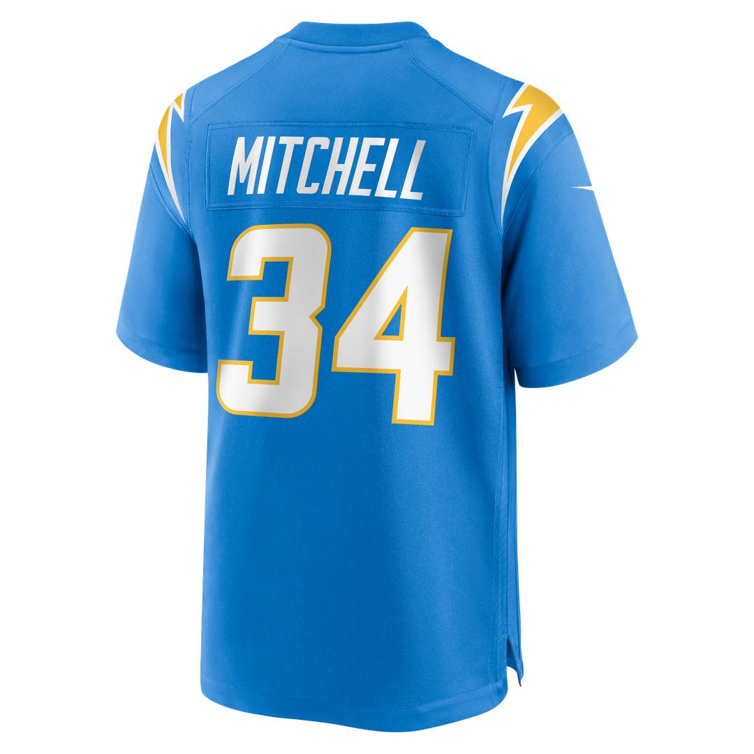 Men's Nike Los Angeles Chargers Keaton Mitchell Powder Blue Team Game NFL Jersey