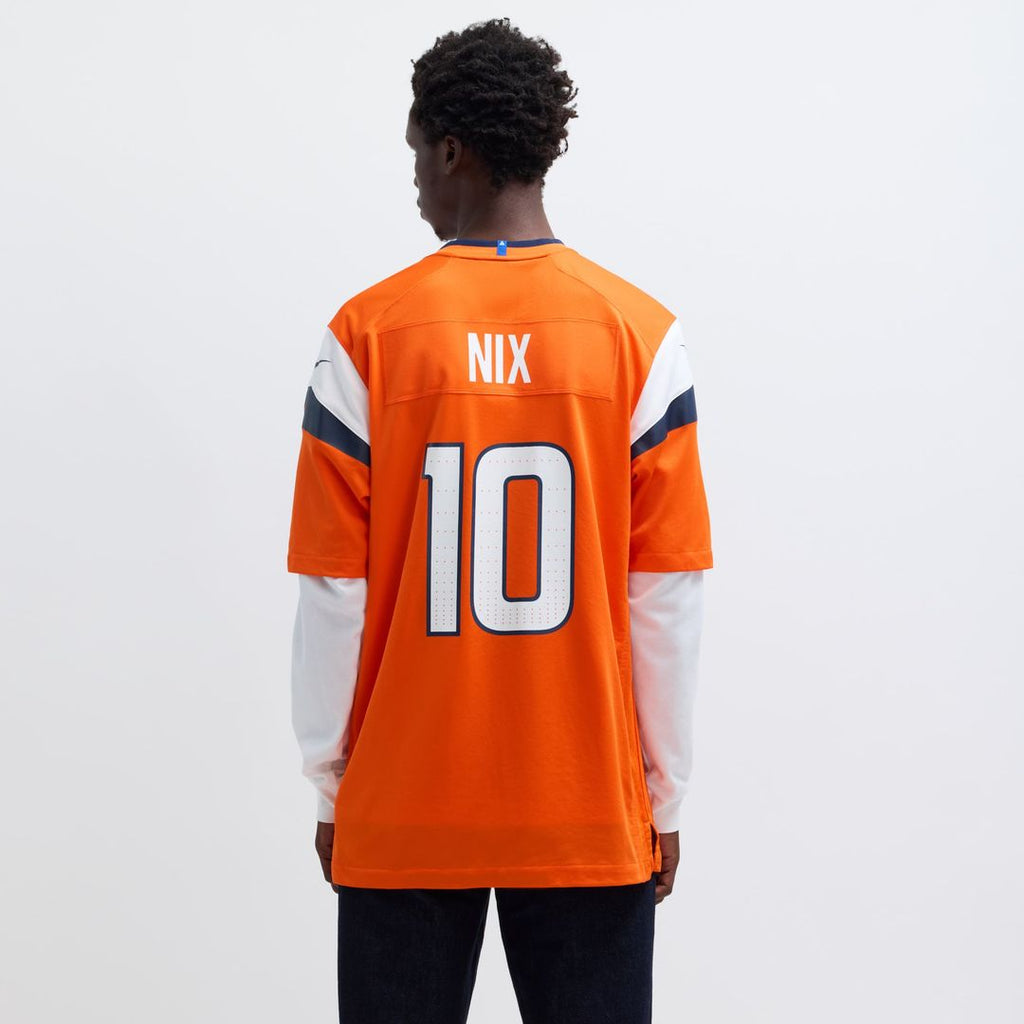 Men's Nike Denver Broncos Bo Nix Orange Player Game NFL Jersey