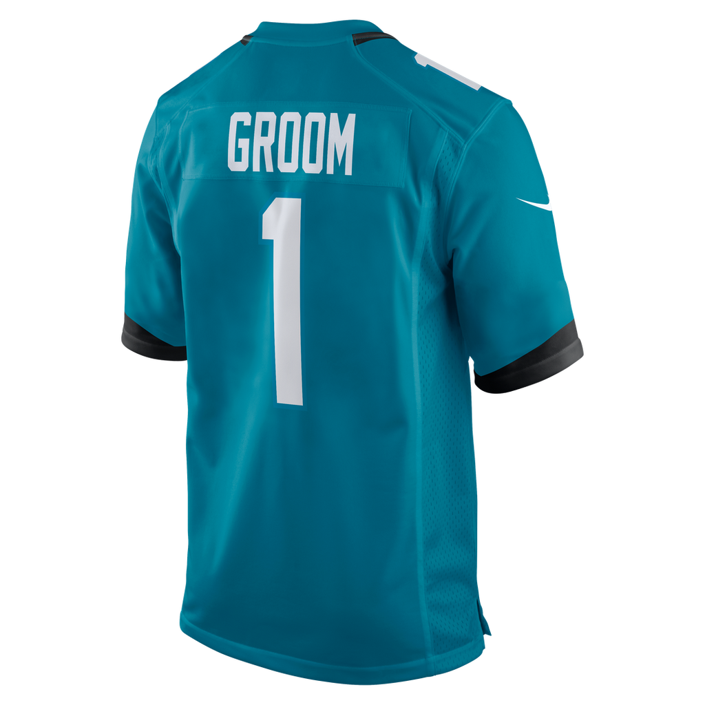 Men's Nike Jacksonville Jaguars Number 1 Groom Teal Game NFL Jersey