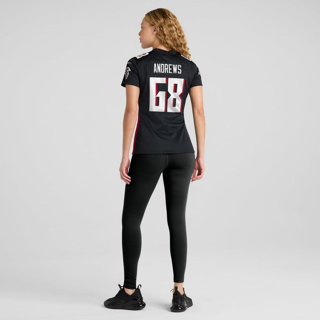 Women's Nike Atlanta Falcons Josh Andrews Black Game Player NFL Jersey
