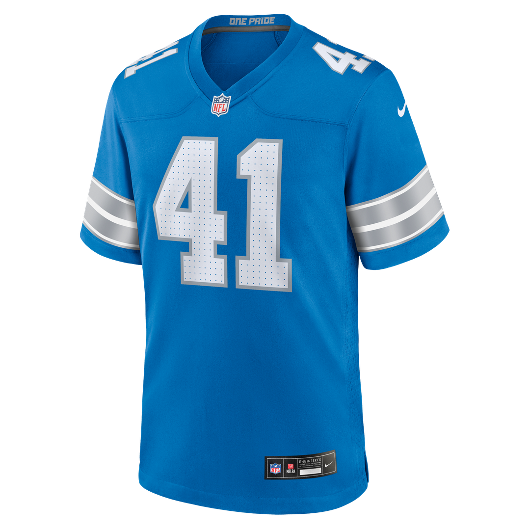 Men's Nike Detroit Lions Gunnar Oakes Blue Team Game NFL Jersey