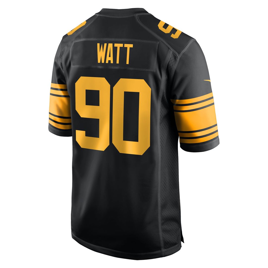 Men's Nike Pittsburgh Steelers T.J. Watt Black Alternate Game NFL Jersey