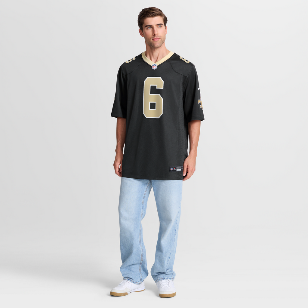 Men's Nike New Orleans Saints Tyler Shough Black Game NFL Jersey