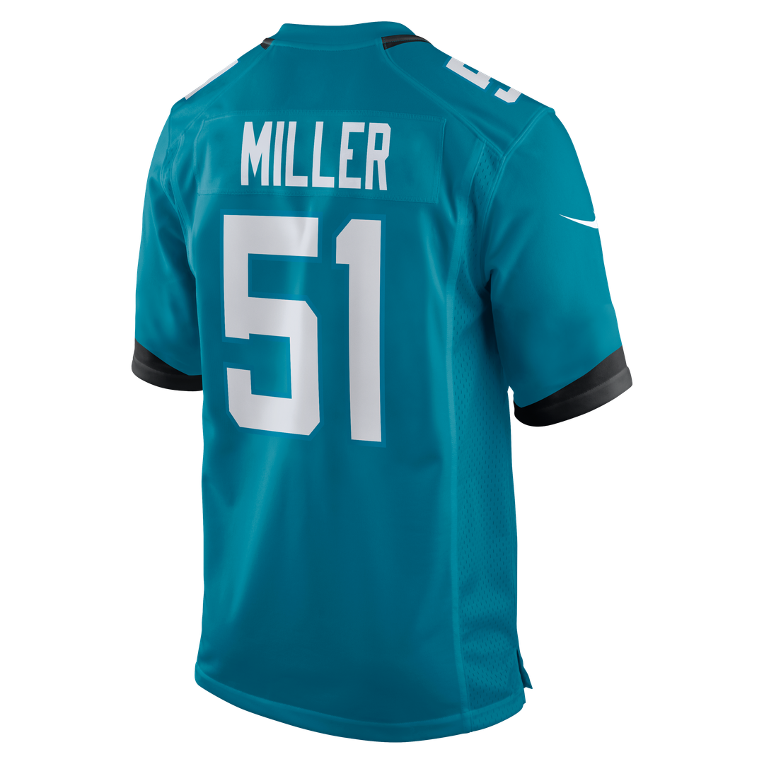 Men's Nike Jacksonville Jaguars Ventrell Miller Teal Game NFL Jersey