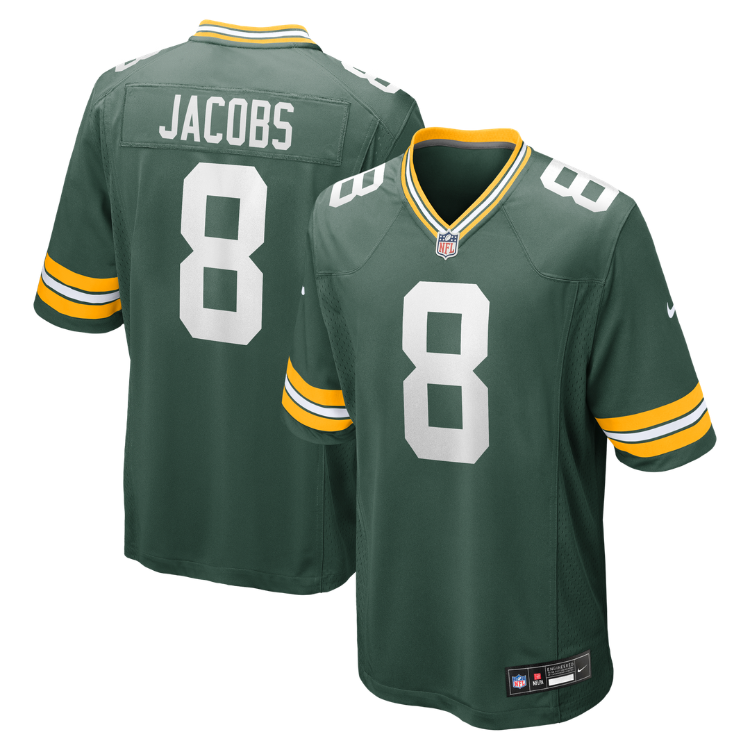 Men's Nike Green Bay Packers Josh Jacobs Green Team Game NFL Jersey