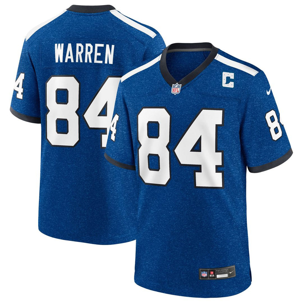 Men's Nike Indianapolis Colts Tyler Warren Heather Royal Alternate 2 Indiana Nights Game NFL Jersey