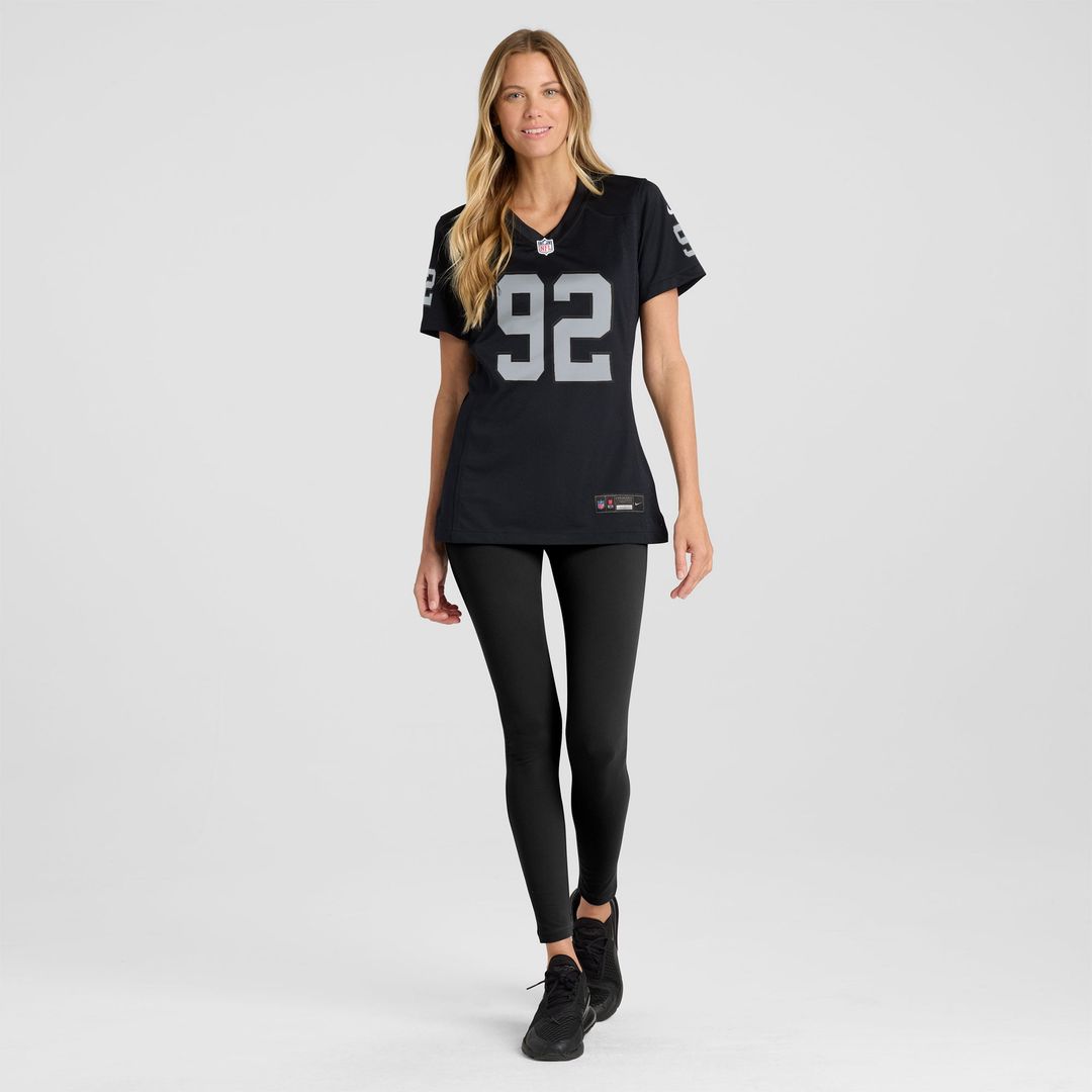 Women's Nike Las Vegas Raiders JJ Pegues Black Team Game NFL Jersey