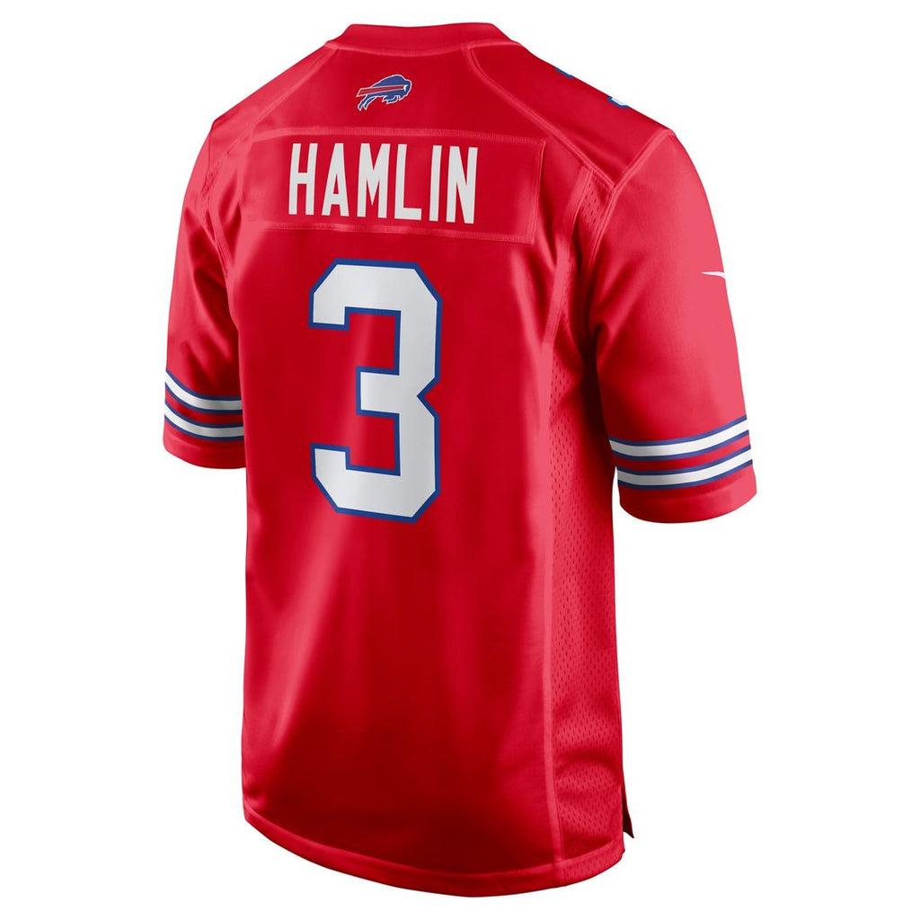 Men's Nike Buffalo Bills Damar Hamlin Red Alternate Game NFL Jersey