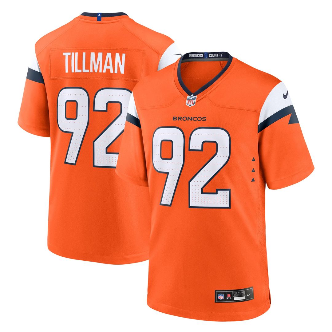 Men's Nike Denver Broncos Dondrea Tillman Orange Team Game NFL Jersey