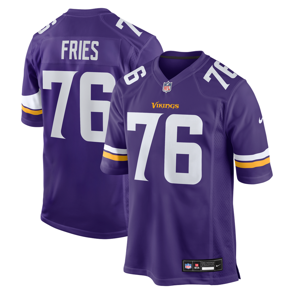 Men's Nike Minnesota Vikings Will Fries Purple Team Game NFL Jersey