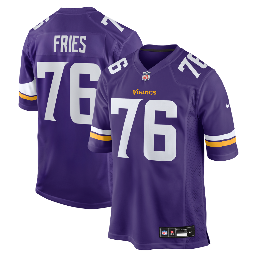 Men's Nike Minnesota Vikings Will Fries Purple Team Game NFL Jersey