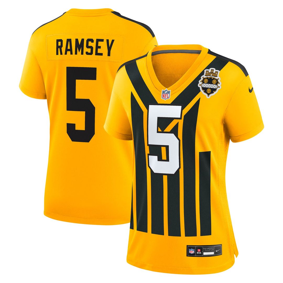 Women's Nike Pittsburgh Steelers Jalen Ramsey Gold Alternate 1933 Throwback Game NFL Jersey