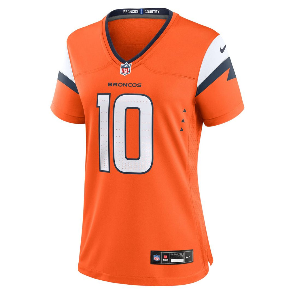 Women's Nike Denver Broncos Bo Nix Orange Game NFL Jersey