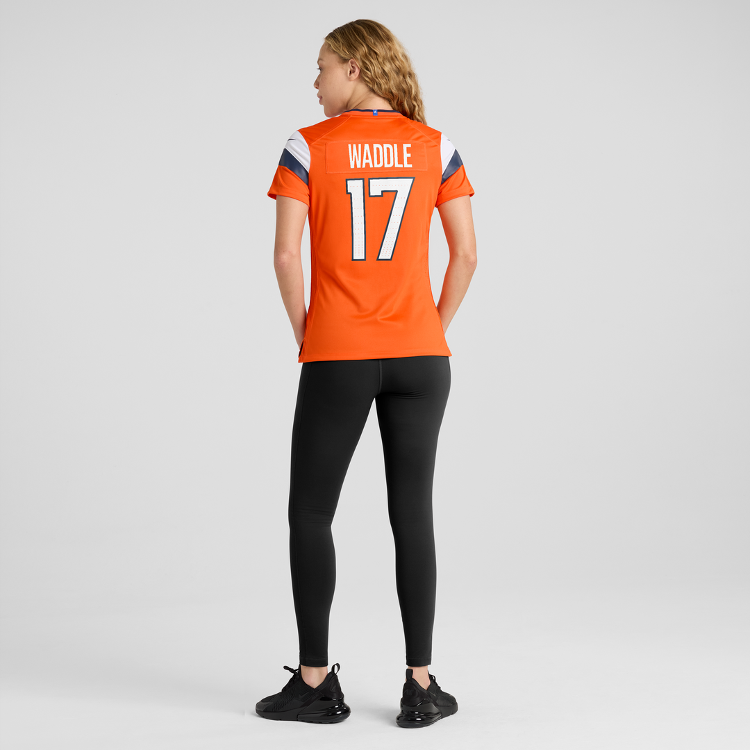 Women's Nike Denver Broncos Jaylen Waddle Orange Game NFL Jersey