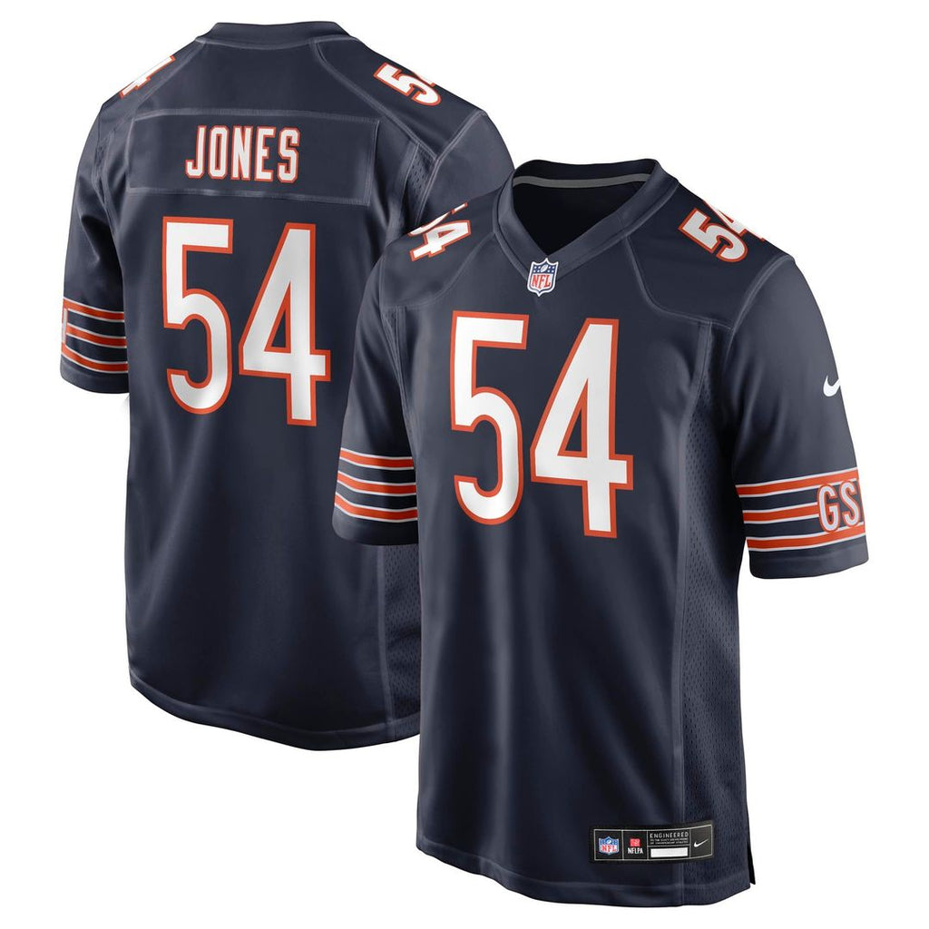 Men's Nike Chicago Bears Logan Jones Navy Team Game NFL Jersey