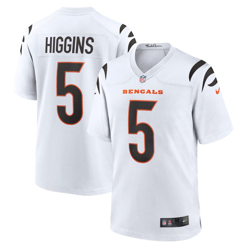 Men's Nike Cincinnati Bengals Tee Higgins White Game NFL Jersey
