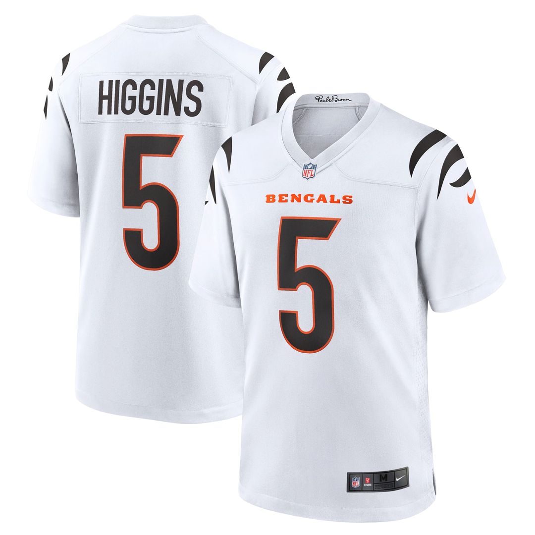 Men's Nike Cincinnati Bengals Tee Higgins White Game NFL Jersey