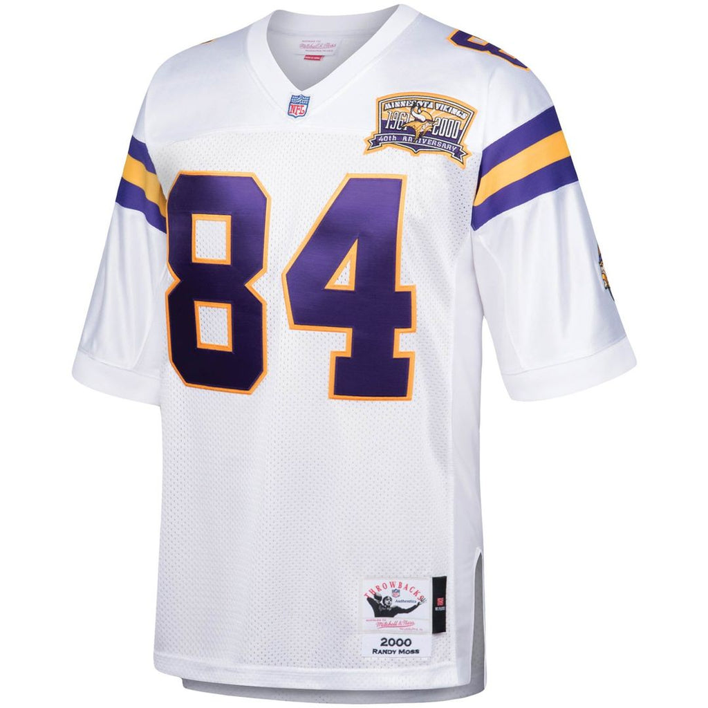 Men's Mitchell & Ness Minnesota Vikings Randy Moss White 2000 Authentic Throwback Retired Player NFL Jersey