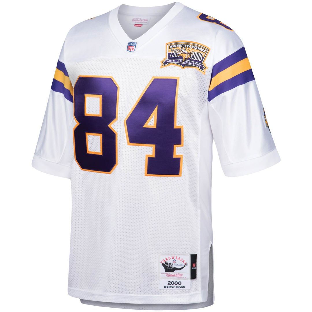 Men's Mitchell & Ness Minnesota Vikings Randy Moss White 2000 Authentic Throwback Retired Player NFL Jersey