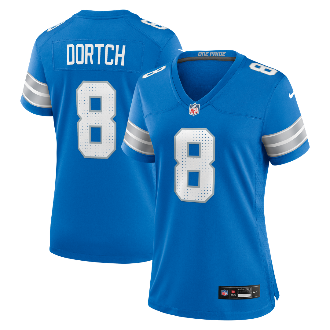 Women's Nike Detroit Lions Greg Dortch Blue Team Game NFL Jersey