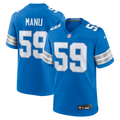 Men's Nike Detroit Lions Giovanni Manu Blue Team Game NFL Jersey