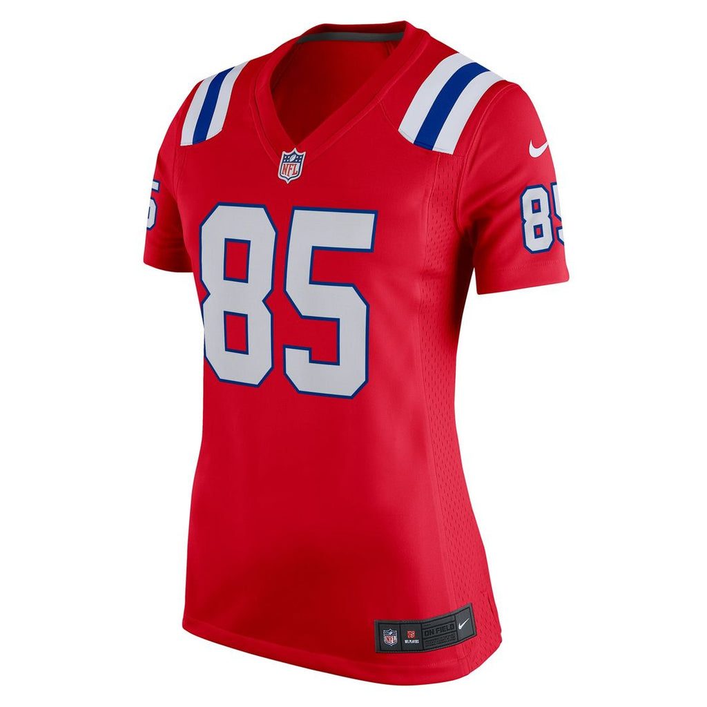 Women's Nike New England Patriots Hunter Henry Red Team Game NFL Jersey