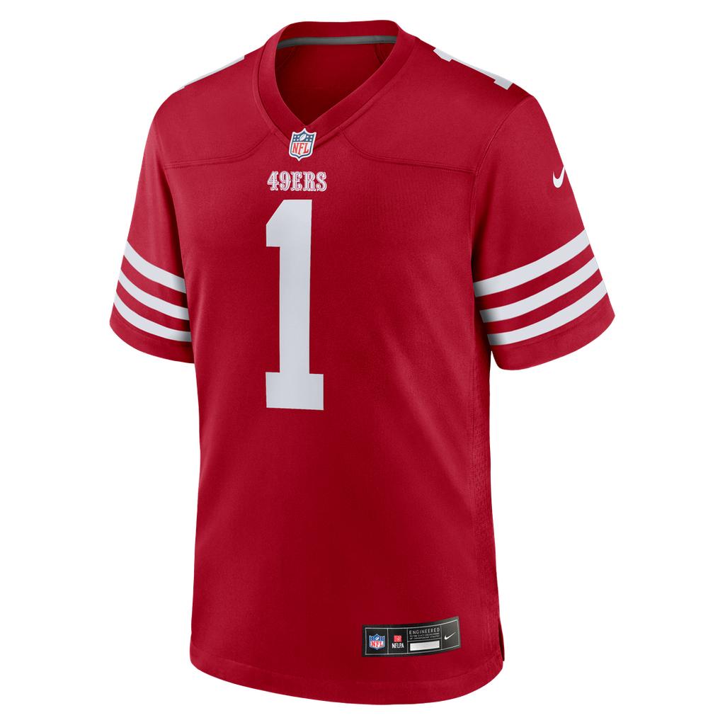 Men's Nike San Francisco 49ers Number 1 Dad Scarlet Game NFL Jersey