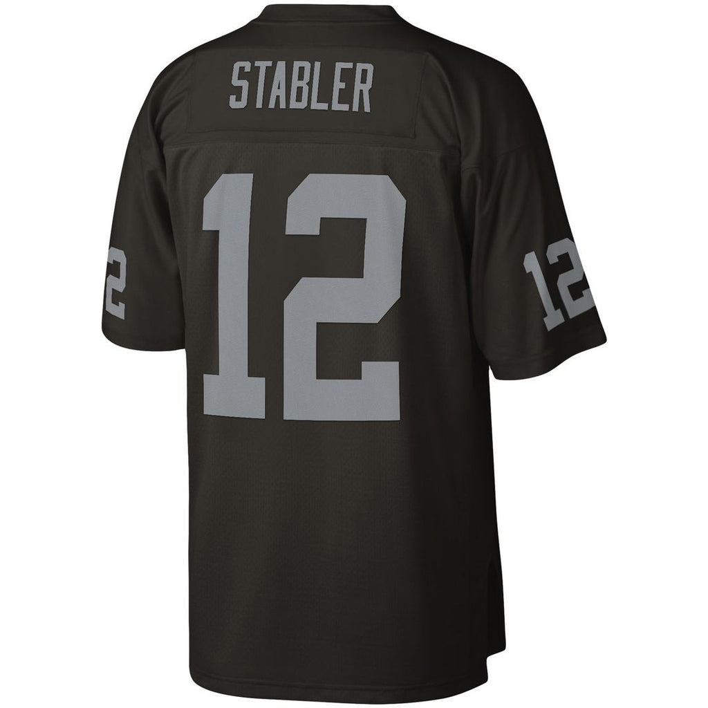 Men's Mitchell & Ness Las Vegas Raiders Ken Stabler Black Legacy Replica NFL Jersey