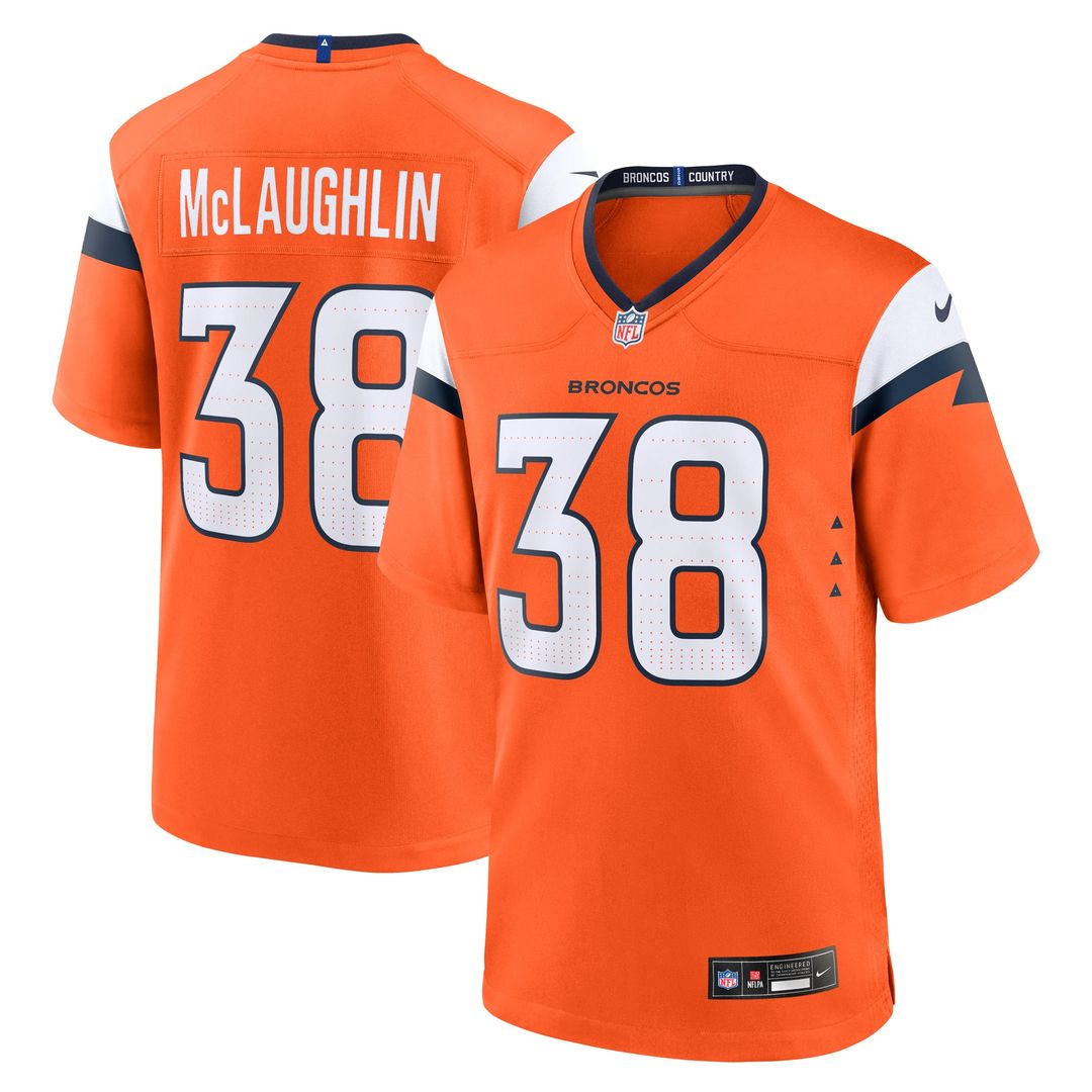 Men's Nike Denver Broncos Jaleel McLaughlin White Game NFL Jersey