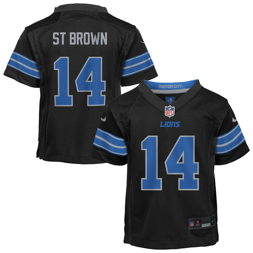 Preschool Nike Detroit Lions Amon-Ra St. Brown Black Alternate Player Game NFL Jersey