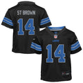 Preschool Nike Detroit Lions Amon-Ra St. Brown Black Alternate Player Game NFL Jersey