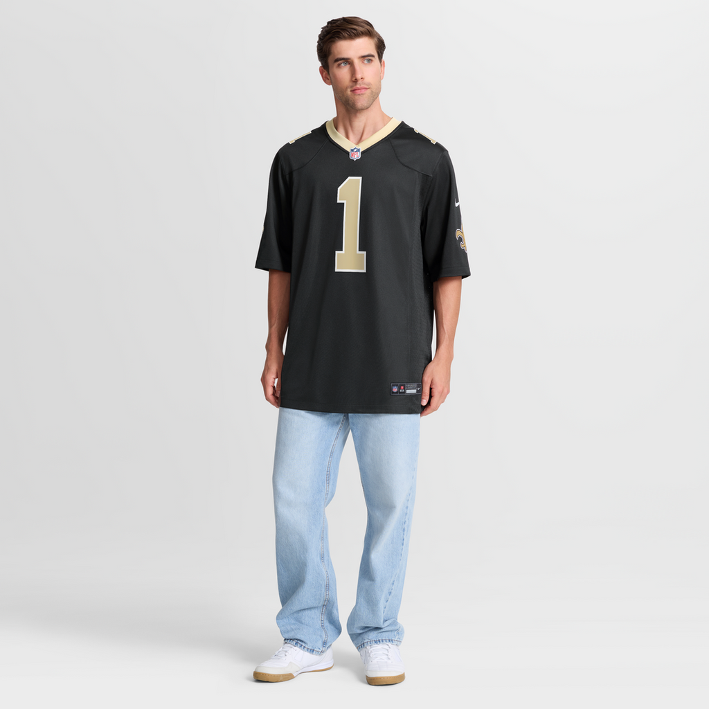 Men's Nike New Orleans Saints Number 1 Dad Black Game NFL Jersey