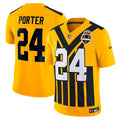 Men's Nike Pittsburgh Steelers Joey Porter Jr. Gold Alternate 1933 Throwback Vapor F.U.S.E. Limited NFL Jersey