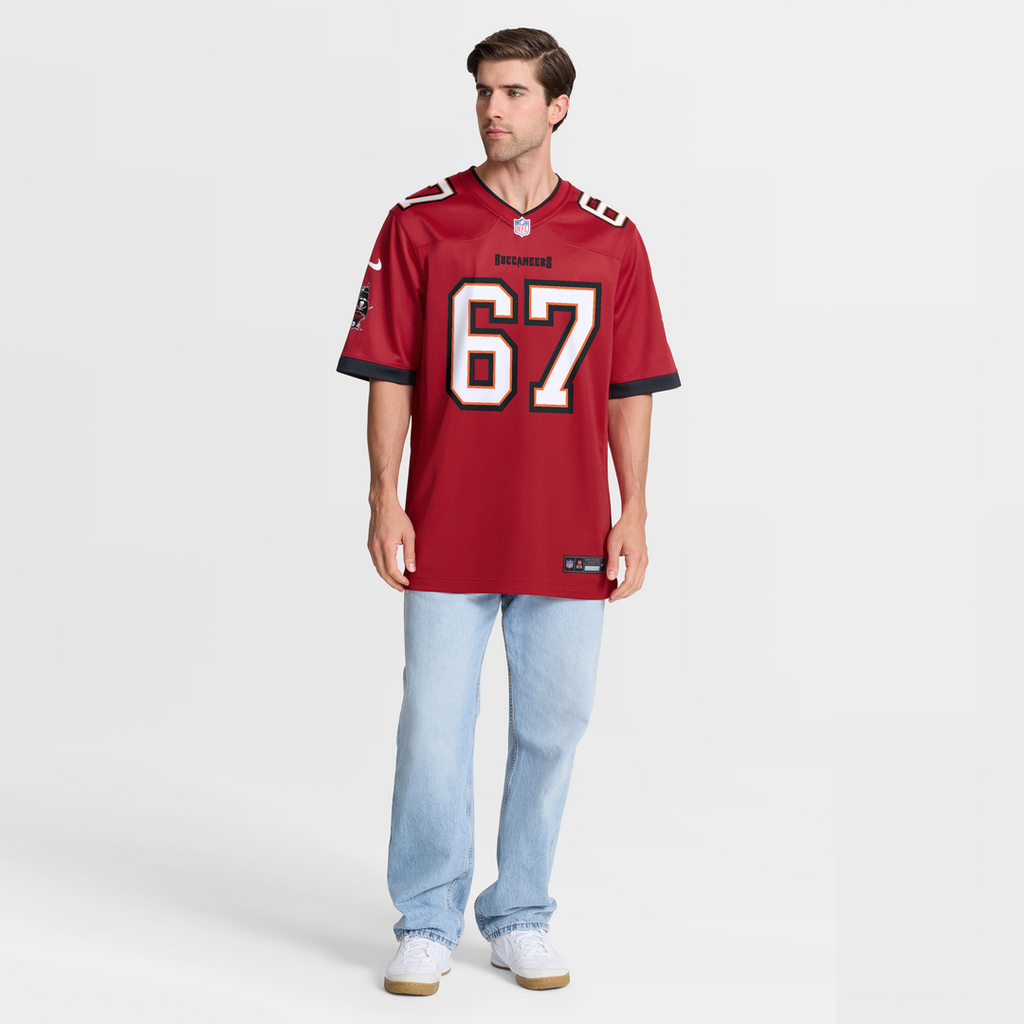Men's Nike Tampa Bay Buccaneers Luke Goedeke Red Game Player NFL Jersey