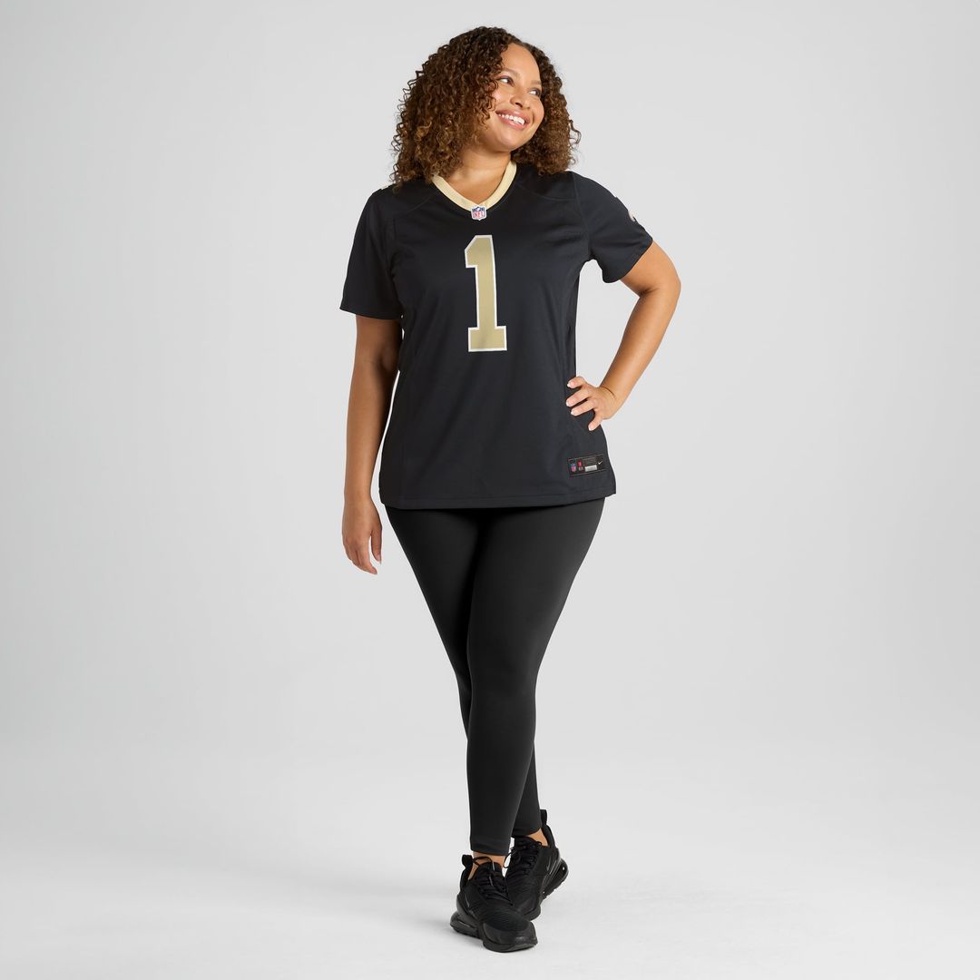 Women's Nike New Orleans Saints Number 1 Bride Black Game NFL Jersey