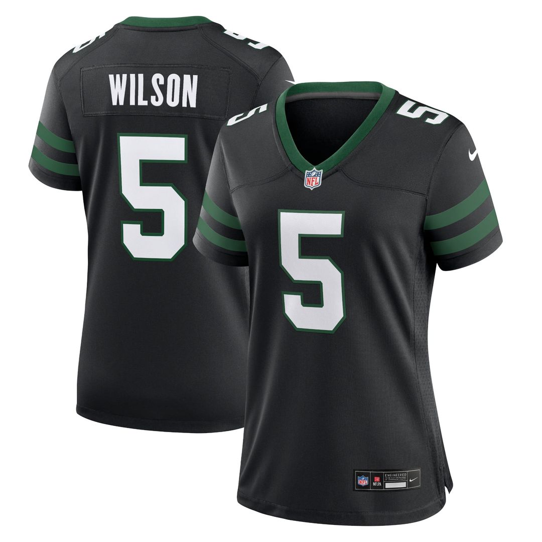 Women's Nike New York Jets Garrett Wilson Legacy Black Alternate Game NFL Jersey