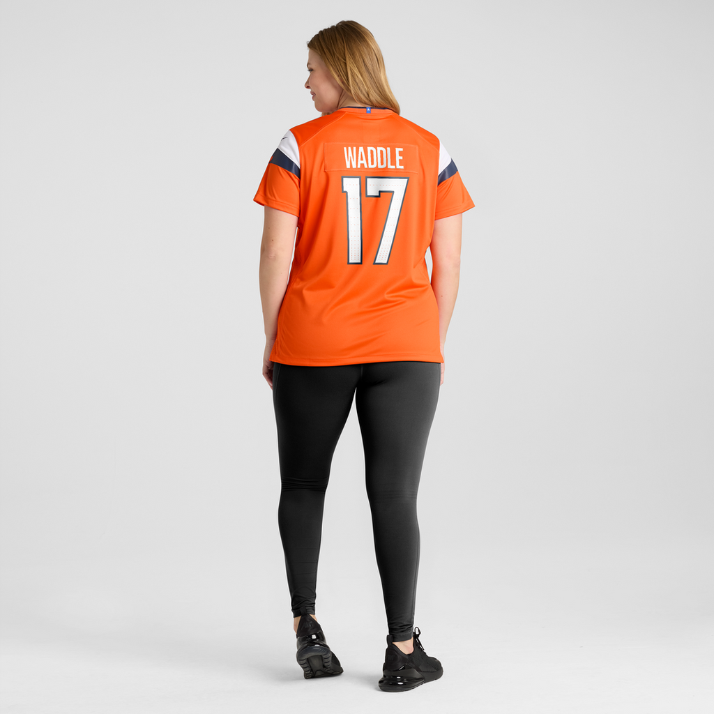 Women's Nike Denver Broncos Jaylen Waddle Orange Game NFL Jersey